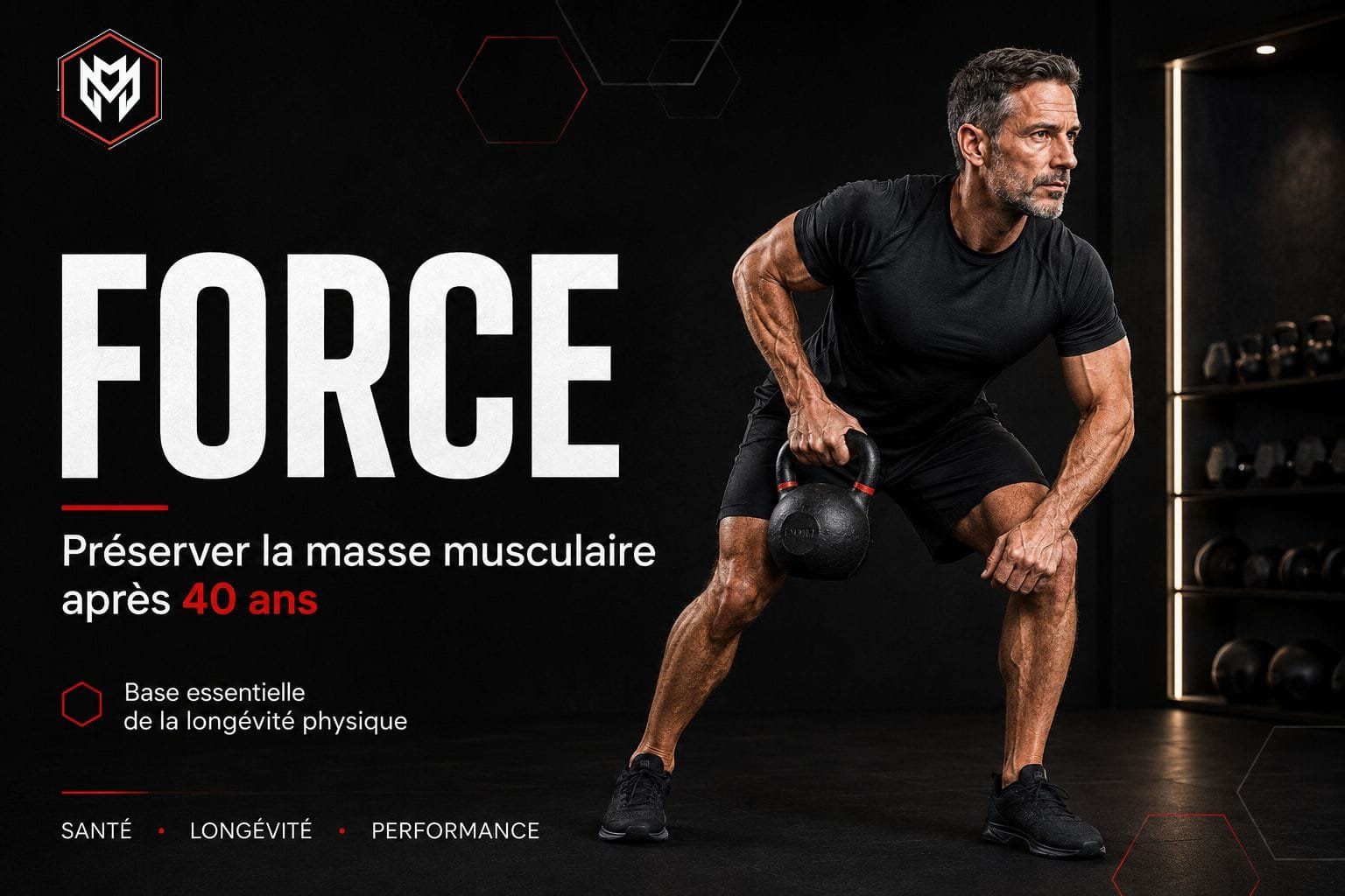 Force : Préserver la Masse Musculaire Après 40 Ans | MetaMurph Séance de renforcement musculaire avec charges lourdes en studio privé, pilier force du programme fitness anti-âge MetaMurph