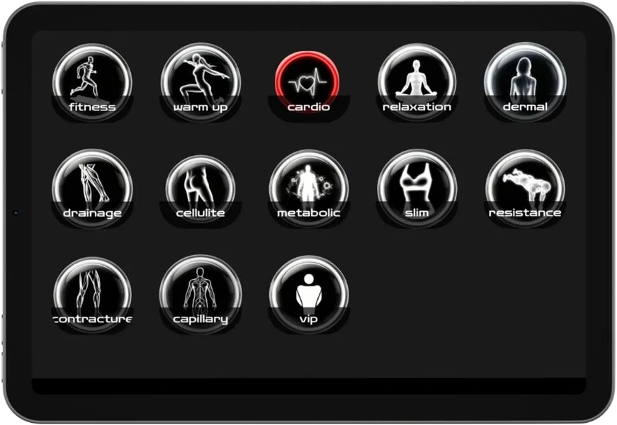 Application MetaMurph EMS sur tablette : les 12 programmes et le mode VIP